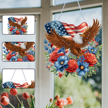 Load image into Gallery viewer, 4th of July USA Flag Eagle Acrylic Diamond Art Hanging Pendant for Window Decor