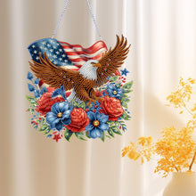 Load image into Gallery viewer, 4th of July USA Flag Eagle Acrylic Diamond Art Hanging Pendant for Window Decor