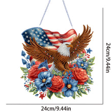 Load image into Gallery viewer, 4th of July USA Flag Eagle Acrylic Diamond Art Hanging Pendant for Window Decor