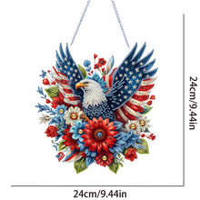 Load image into Gallery viewer, 4th of July USA Flag Eagle Acrylic Diamond Art Hanging Pendant for Window Decor