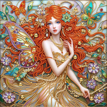 Load image into Gallery viewer, Diamond Painting - Partial Special Shaped - Long-haired girl (30*30CM)