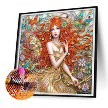 Load image into Gallery viewer, Diamond Painting - Partial Special Shaped - Long-haired girl (30*30CM)