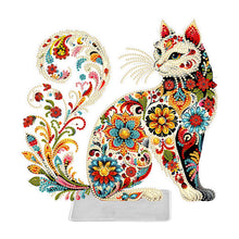 Load image into Gallery viewer, Acrylic Special Shaped Colorful Pattern Cat 5D DIY Diamond Art Tabletop Decor