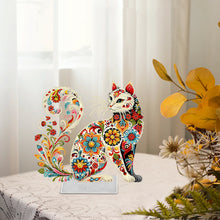 Load image into Gallery viewer, Acrylic Special Shaped Colorful Pattern Cat 5D DIY Diamond Art Tabletop Decor