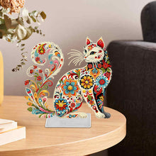 Load image into Gallery viewer, Acrylic Special Shaped Colorful Pattern Cat 5D DIY Diamond Art Tabletop Decor