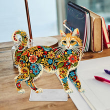 Load image into Gallery viewer, Acrylic Special Shaped Colorful Pattern Cat 5D DIY Diamond Art Tabletop Decor