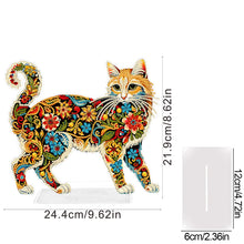 Load image into Gallery viewer, Acrylic Special Shaped Colorful Pattern Cat 5D DIY Diamond Art Tabletop Decor