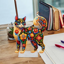 Load image into Gallery viewer, Acrylic Special Shaped Colorful Pattern Cat 5D DIY Diamond Art Tabletop Decor