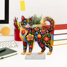Load image into Gallery viewer, Acrylic Special Shaped Colorful Pattern Cat 5D DIY Diamond Art Tabletop Decor