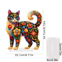 Load image into Gallery viewer, Acrylic Special Shaped Colorful Pattern Cat 5D DIY Diamond Art Tabletop Decor