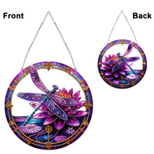 Load image into Gallery viewer, Dragonfly Flower Double Sided Special Shape 5D DIY Diamond Painting Dots Pendant