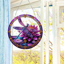 Load image into Gallery viewer, Dragonfly Flower Double Sided Special Shape 5D DIY Diamond Painting Dots Pendant