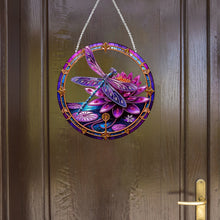 Load image into Gallery viewer, Dragonfly Flower Double Sided Special Shape 5D DIY Diamond Painting Dots Pendant