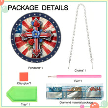 Load image into Gallery viewer, US Flag Diamond Painting Art Pendant Suncatcher Diamond Drawing Hanging Ornament