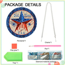 Load image into Gallery viewer, US Flag Diamond Painting Art Pendant Suncatcher Diamond Drawing Hanging Ornament