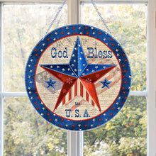 Load image into Gallery viewer, US Flag Diamond Painting Art Pendant Suncatcher Diamond Drawing Hanging Ornament