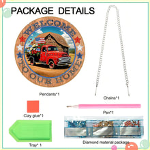 Load image into Gallery viewer, US Flag Diamond Painting Art Pendant Suncatcher Diamond Drawing Hanging Ornament