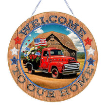 Load image into Gallery viewer, US Flag Diamond Painting Art Pendant Suncatcher Diamond Drawing Hanging Ornament