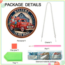 Load image into Gallery viewer, US Flag Diamond Painting Art Pendant Suncatcher Diamond Drawing Hanging Ornament