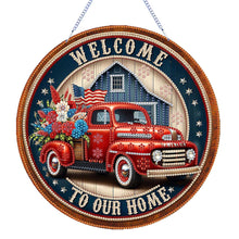 Load image into Gallery viewer, US Flag Diamond Painting Art Pendant Suncatcher Diamond Drawing Hanging Ornament