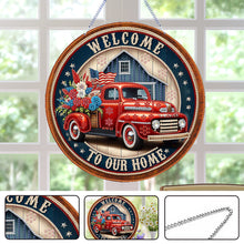 Load image into Gallery viewer, US Flag Diamond Painting Art Pendant Suncatcher Diamond Drawing Hanging Ornament