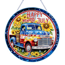 Load image into Gallery viewer, US Flag Diamond Painting Art Pendant Suncatcher Diamond Drawing Hanging Ornament