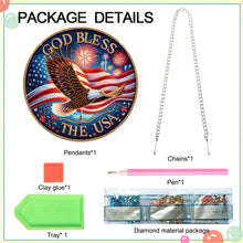 Load image into Gallery viewer, US Flag Diamond Painting Art Pendant Suncatcher Diamond Drawing Hanging Ornament