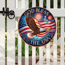 Load image into Gallery viewer, US Flag Diamond Painting Art Pendant Suncatcher Diamond Drawing Hanging Ornament