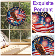 Load image into Gallery viewer, US Flag Diamond Painting Art Pendant Suncatcher Diamond Drawing Hanging Ornament