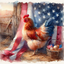 Load image into Gallery viewer, Diamond Painting - Full Round - Independence Day hen (30*30CM)