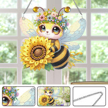 Load image into Gallery viewer, Acrylic Special Shaped Bee Sunflower Hanging Diamond Art Kits Bedroom Decoration