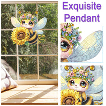 Load image into Gallery viewer, Acrylic Special Shaped Bee Sunflower Hanging Diamond Art Kits Bedroom Decoration