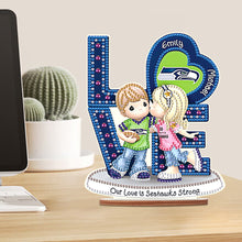 Load image into Gallery viewer, Wooden Special Shaped Love Team Logo Doll Desktop Diamond Art Kits Bedroom Decor