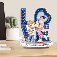 Load image into Gallery viewer, Wooden Special Shaped Love Team Logo Doll Desktop Diamond Art Kits Bedroom Decor