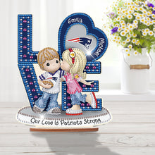 Load image into Gallery viewer, Wooden Special Shaped Love Team Logo Doll Desktop Diamond Art Kits Bedroom Decor