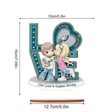 Load image into Gallery viewer, Wooden Special Shaped Love Team Logo Doll Desktop Diamond Art Kits Bedroom Decor