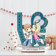 Load image into Gallery viewer, Wooden Special Shaped Love Team Logo Doll Desktop Diamond Art Kits Bedroom Decor