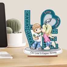 Load image into Gallery viewer, Wooden Special Shaped Love Team Logo Doll Desktop Diamond Art Kits Bedroom Decor