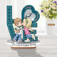 Load image into Gallery viewer, Wooden Special Shaped Love Team Logo Doll Desktop Diamond Art Kits Bedroom Decor