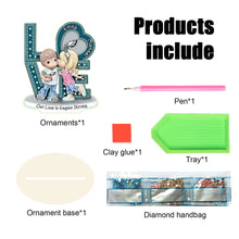 Load image into Gallery viewer, Wooden Special Shaped Love Team Logo Doll Desktop Diamond Art Kits Bedroom Decor