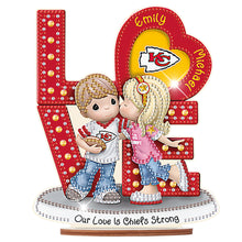 Load image into Gallery viewer, Wooden Special Shaped Love Team Logo Doll Desktop Diamond Art Kits Bedroom Decor