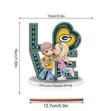 Load image into Gallery viewer, Wooden Special Shaped Love Team Logo Doll Desktop Diamond Art Kits Bedroom Decor
