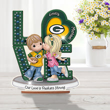 Load image into Gallery viewer, Wooden Special Shaped Love Team Logo Doll Desktop Diamond Art Kits Bedroom Decor
