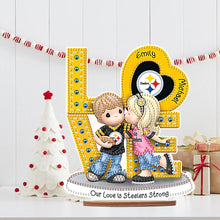 Load image into Gallery viewer, Wooden Special Shaped Love Team Logo Doll Desktop Diamond Art Kits Bedroom Decor