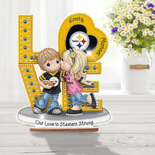 Load image into Gallery viewer, Wooden Special Shaped Love Team Logo Doll Desktop Diamond Art Kits Bedroom Decor