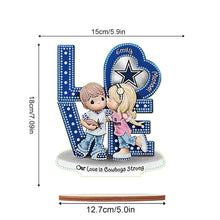 Load image into Gallery viewer, Wooden Special Shaped Love Team Logo Doll Desktop Diamond Art Kits Bedroom Decor