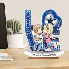 Load image into Gallery viewer, Wooden Special Shaped Love Team Logo Doll Desktop Diamond Art Kits Bedroom Decor