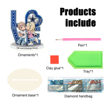 Load image into Gallery viewer, Wooden Special Shaped Love Team Logo Doll Desktop Diamond Art Kits Bedroom Decor