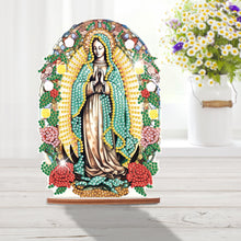 Load image into Gallery viewer, Wooden Special Shaped Jesus Religion 5D DIY Diamond Tabletop Decor for Beginner