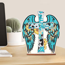 Load image into Gallery viewer, Wooden Special Shaped Jesus Religion 5D DIY Diamond Tabletop Decor for Beginner